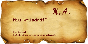 Miu Ariadné névjegykártya